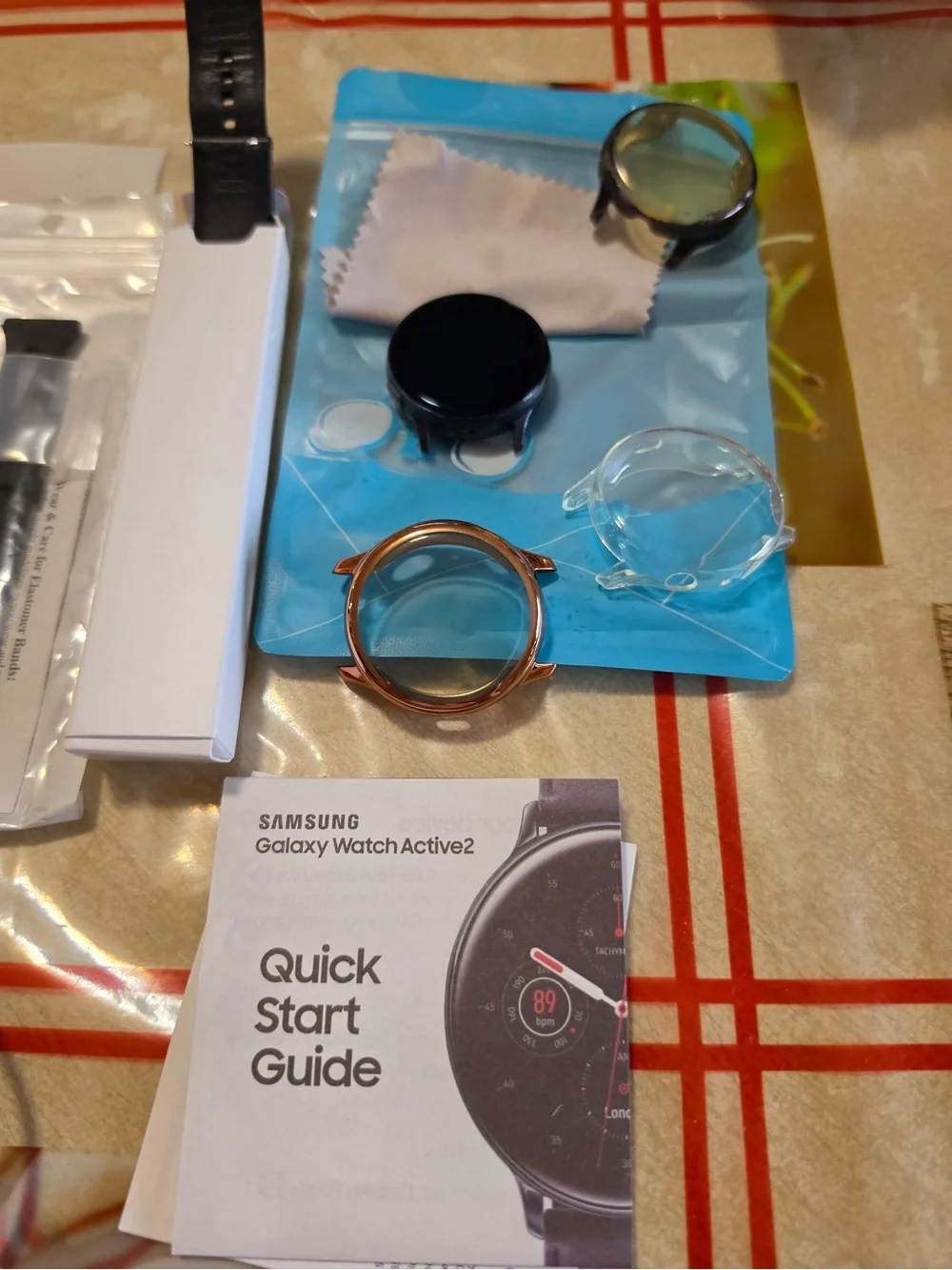 Samsung Galaxy Watch Active2 Rose Gold Case with Black Module and Clear Covers